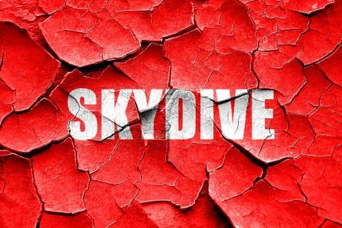 Grunge cracked skydive sign background Stock Illustration