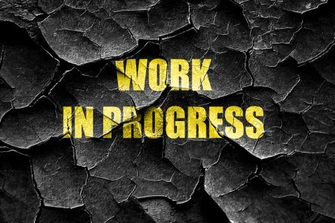 Grunge cracked Work in progress sign Illustrazione stock