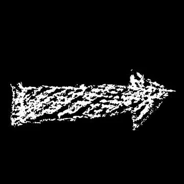 Grunge Crayon Hand Drawn Arrow Sign Stock Illustration
