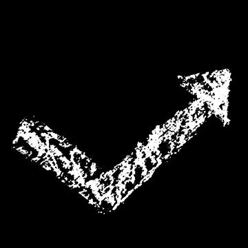 Grunge Crayon Hand Drawn Arrow Sign Stock Illustration