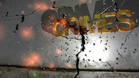 Grunge crimes text on the wall 3d illustration Stock-Illustration