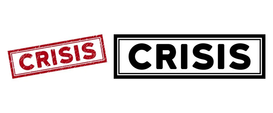 Grunge Crisis Rectangular Frame Seal Stock Illustration