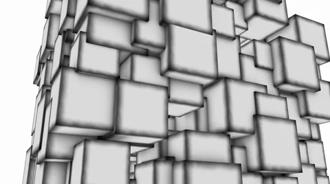 Grunge cubes.Alpha matte Stock Footage 46463391