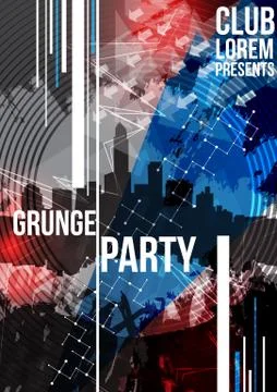 Grunge  Dance party design template - Vector Illustration Illustrazione stock