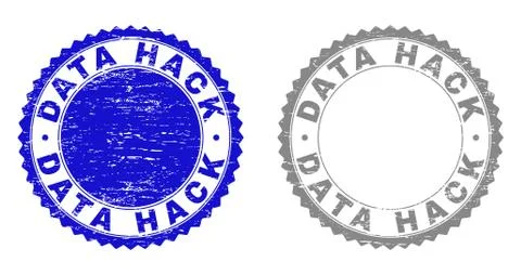Grunge DATA HACK Textured Watermarks Stock Illustration
