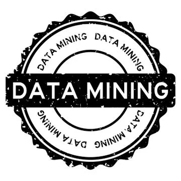 Grunge data mining word round rubber seal stamp on white background イラスト素材