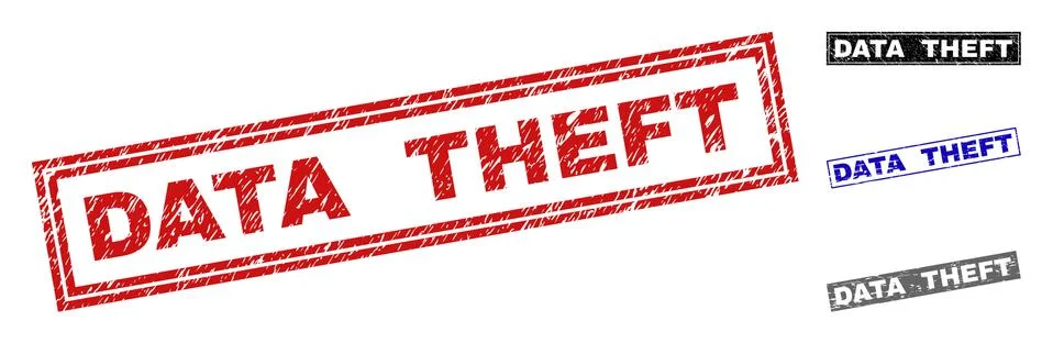 Grunge DATA THEFT Textured Rectangle Watermarks Stock Illustration