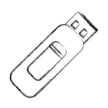 Grunge data usb memory technology object Stock Illustration