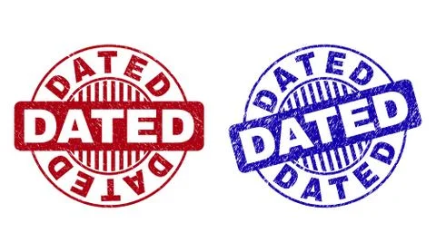Grunge DATED Scratched Round Watermarks Stock Illustration