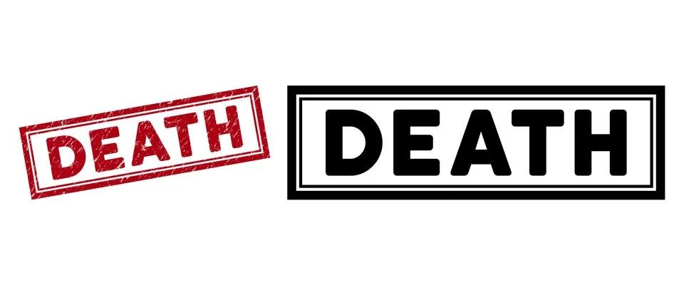 Grunge Death Rectangular Frame Stamp Stock Illustration