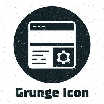 Grunge Debugging icon isolated on white background. Debugging tool. Magnify.. イラスト素材