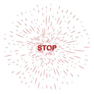 Grunge Deep Red colored "Stop" Stamp 스톡 일러스트