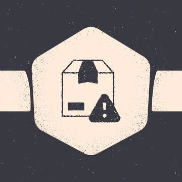 Grunge Delivery security with shield icon isolated on grey background. Delivery Stock Illustration