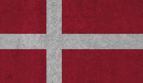 Grunge Denmark flag. Denmark flag with waving grunge texture. Stock Illustration