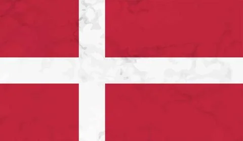 Grunge Denmark flag. Denmark flag with waving grunge texture. Stock Illustration