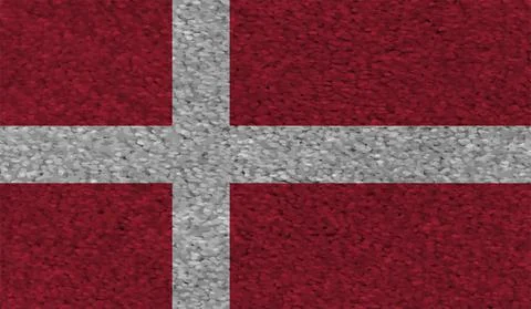 Grunge Denmark flag. Denmark flag with waving grunge texture. Stock Illustration