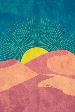 Grunge desert dunes Stock Illustration