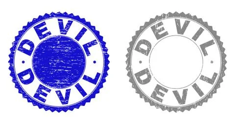 Grunge DEVIL Textured Stamps Illustrazione stock