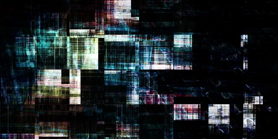 Grunge Digital Grid Technology Abstract Texture Background Stock Illustration