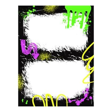 Grunge diptych frame template with arrow and aerosol paint. Graffiti spray ar Stock Illustration