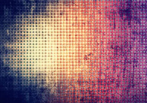 Grunge dirty polka dot wall background Stock Illustration
