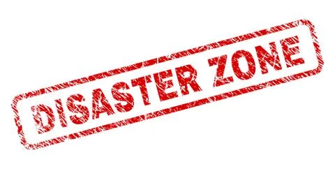 Grunge DISASTER ZONE Rounded Rectangle Stamp 스톡 일러스트