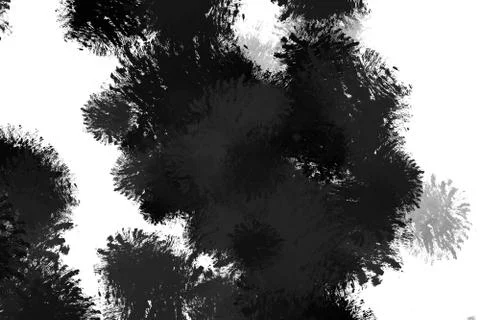 Grunge distressed lack paint splashes splattered across white background Stock Illustration