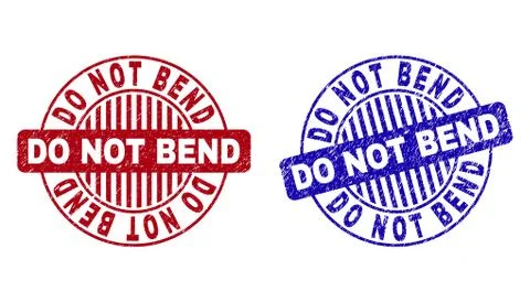 Grunge DO NOT BEND Textured Round Stamps Stock Illustration