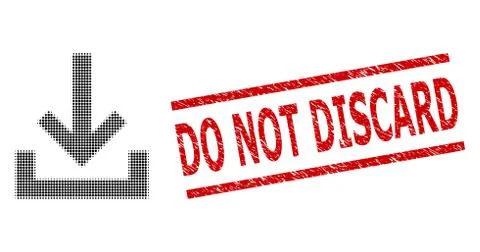 Grunge Do Not Discard Stamp and Halftone Dotted Inbox Stock Illustration