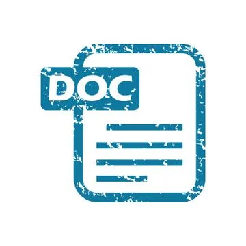 Grunge doc file icon Stock Illustration
