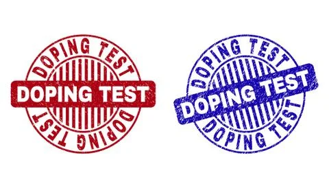 Grunge DOPING TEST Scratched Round Watermarks Illustrazione stock