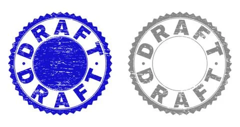 Grunge DRAFT Textured Stamps Stock Illustration