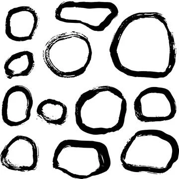 Grunge Dry Brush Frames Vector Set Stock Illustration