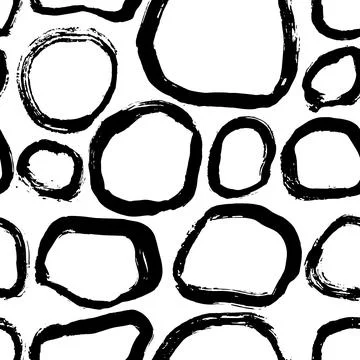 Grunge Dry Brush Frames Vector Seamless Pattern. Stock Illustration