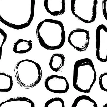 Grunge Dry Brush Frames Vector Seamless Pattern. Stock Illustration