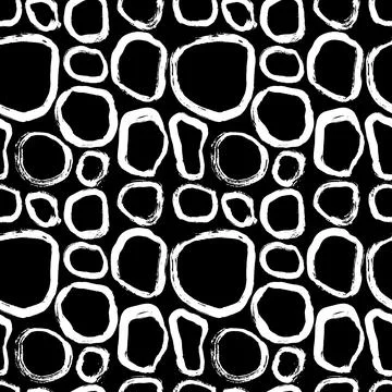 Grunge Dry Brush Frames Vector Seamless Pattern. Stock Illustration