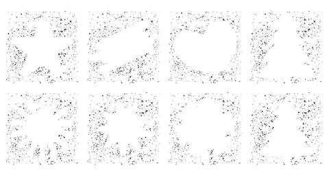 Grunge Dust Particle Texture Background Frame Set 스톡 일러스트