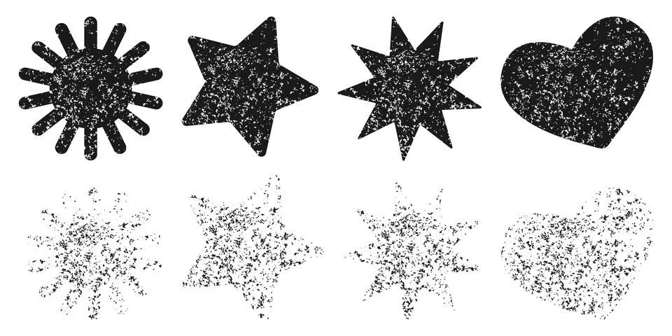 Grunge Dust Particle Texture Background Shape Set Stock Illustration