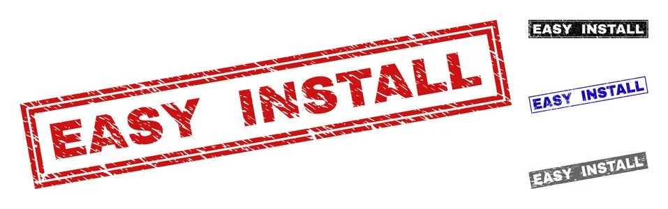 Grunge EASY INSTALL Textured Rectangle Stamp Seals Stock Illustration