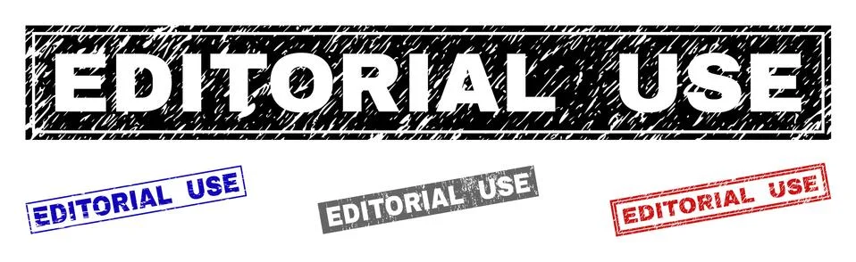 Grunge EDITORIAL USE Textured Rectangle Stamps Stock Illustration