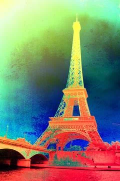 Grunge Eiffel tower Grunge texture Copyright: xZoonar.com/unknownx 1751203... Foto stock