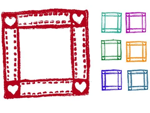 Grunge elements - Heart Border Stock-Illustration