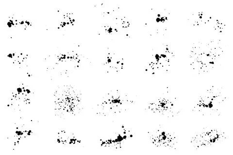 Grunge elements of paint ink splatter, set. Vector illustration Stock Illustration
