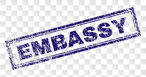 Grunge EMBASSY Rectangle Stamp Stock Illustration