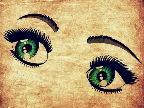 Grunge emerald eyes Ilustración de archivo