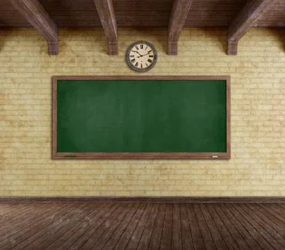 Grunge empty classroom Stock Illustration