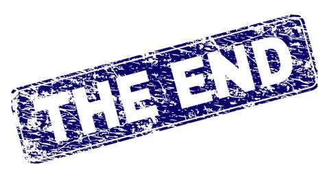 Grunge THE END Framed Rounded Rectangle Stamp 스톡 일러스트