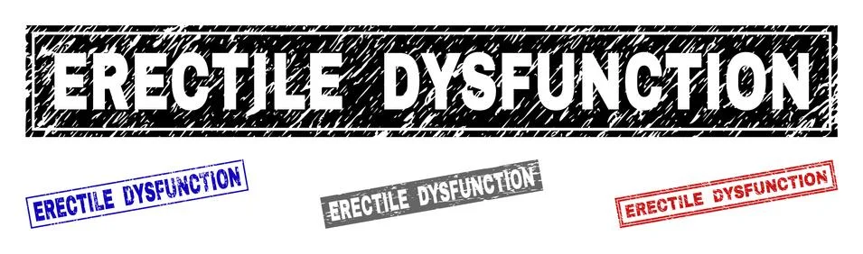 Grunge ERECTILE DYSFUNCTION Textured Rectangle Stamps Illustrazione stock