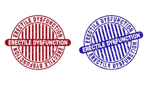 Grunge ERECTILE DYSFUNCTION Textured Round Stamps 스톡 일러스트