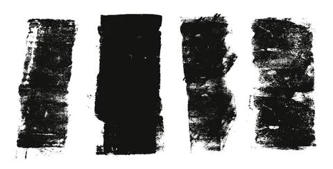 Grunge eroded textures set. Ink roller background. Vintage rectangles imprint. Stock Illustration